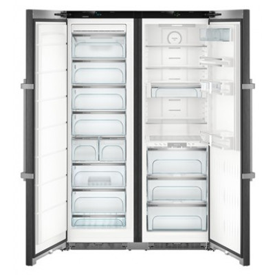 Liebherr SBSbs 8683 frigorifero side-by-side libero Nero, Acciaio inossidabile 629 L A+++